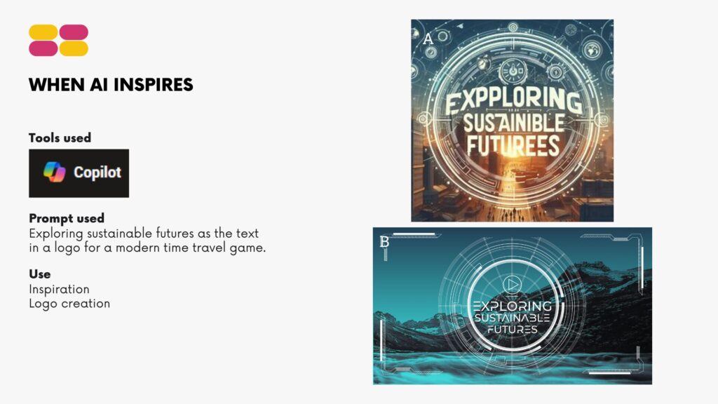 An example of when AI inspired the design of FutureSCAPES' title design.