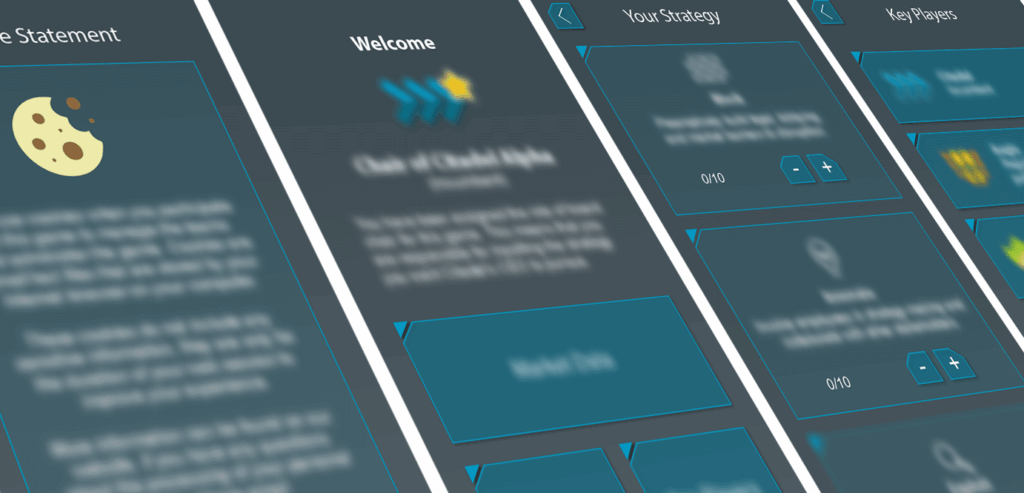 A blurred out teaser of the User Interface design for AI Wars