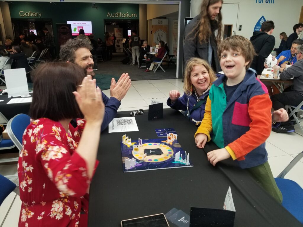 One of our biggest fans of the day, Arlo, winning Race To Your Rocket