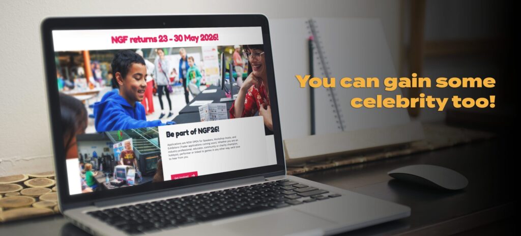 Norwich Games Festival homepage featuring yours truly